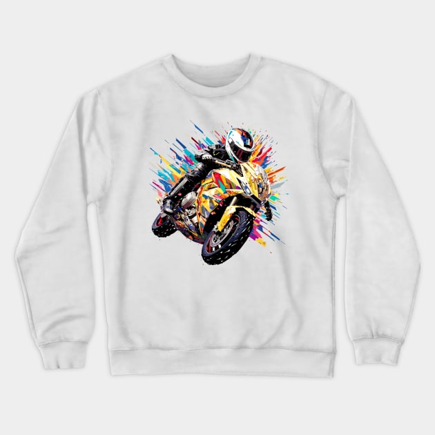 Moto Racing Fast Speed Competition Abstract Crewneck Sweatshirt by Cubebox